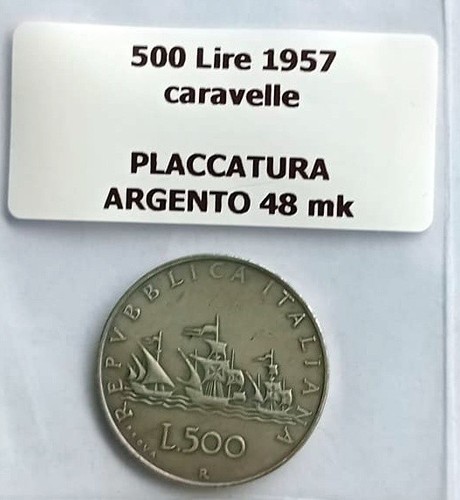Moneta 500 lire caravelle - 500, 1957
